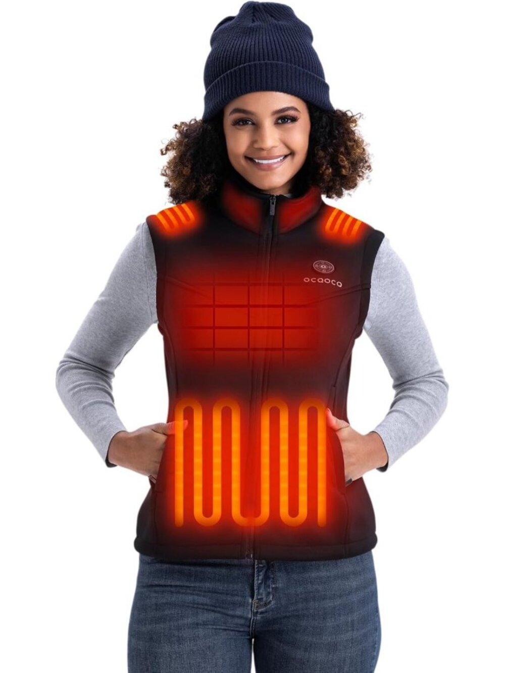 Cozy Women's Heated Fleece Vest with 16000mAh Battery - Perfect for Winter